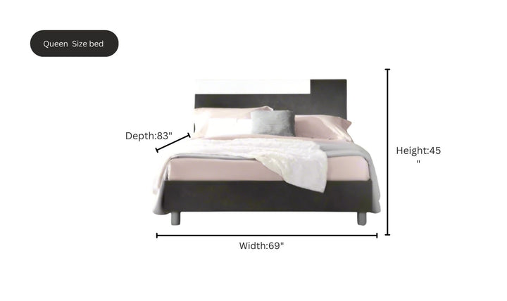 ESF Italia Panarea King/Queen Size Bed In Black
