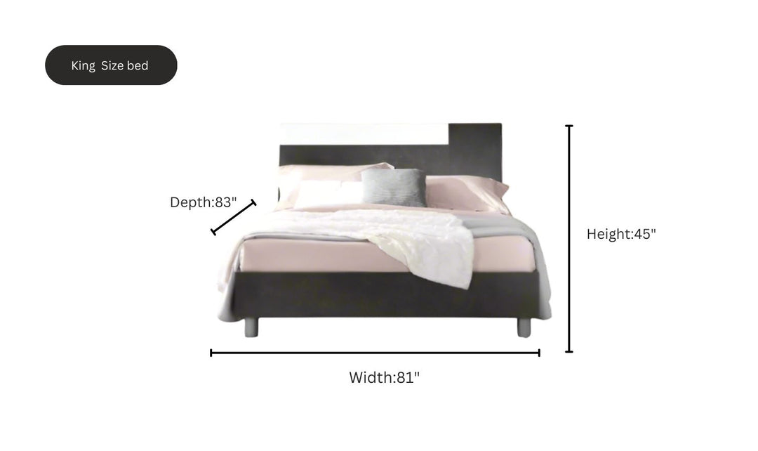 ESF Italia Panarea King/Queen Size Bed In Black