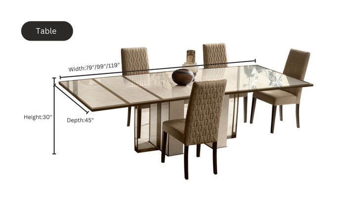 ESF Italia Poesia Rectangle Dining Room Set with Extendable Table
