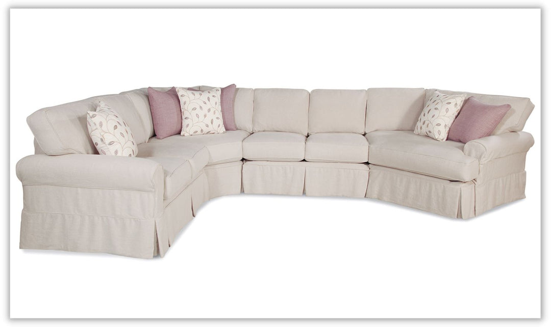 Four Seasons Alexandria L-Shaped Slipcovered Modular Sectional Sofa