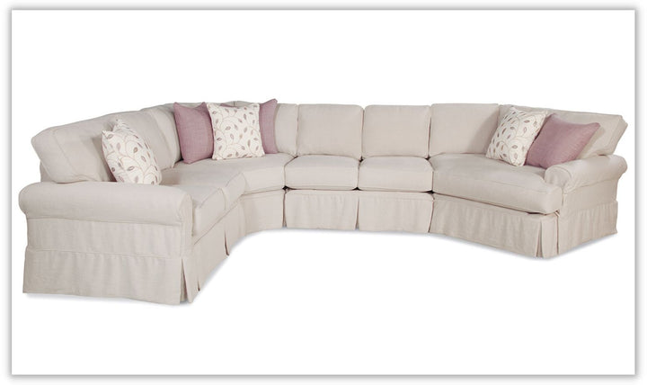 Four Seasons Alexandria L-Shaped Slipcovered Modular Sectional Sofa