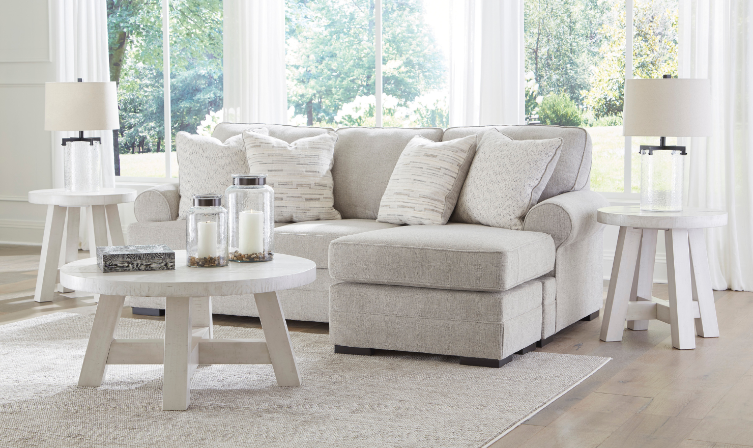 Modern Heritage Eastonbridge Fabric Reversible Sofa Chaise-jennifer