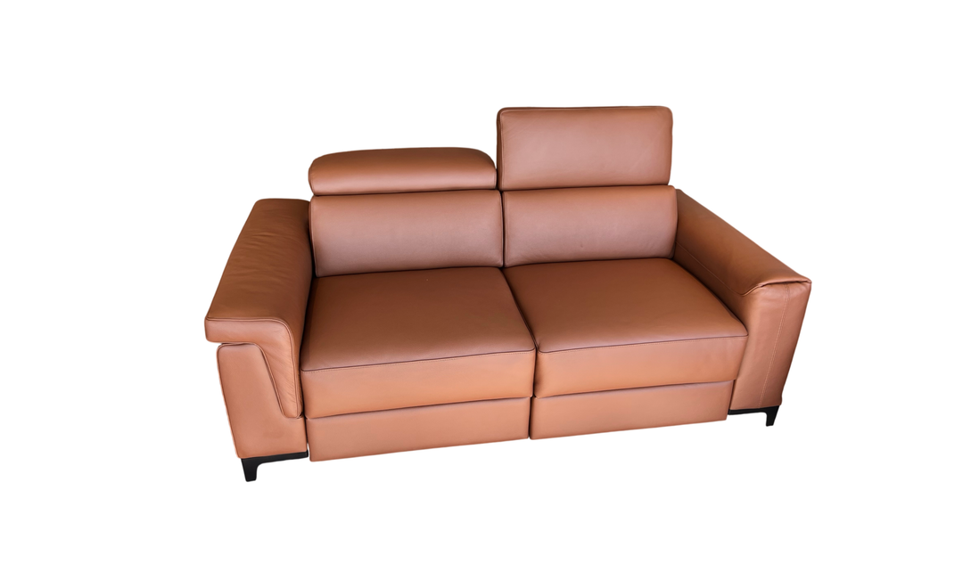 Calia Italia Eclettico Leather Power Recliner Sofa with Adjustable Headrests - Jennifer Furniture