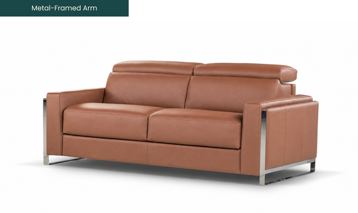 Calia Italia Eclettico Leather Power Recliner Sofa with Adjustable Headrests - Jennifer Furniture