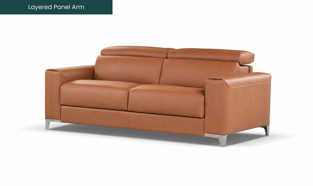 Calia Italia Eclettico Leather Power Recliner Sofa with Adjustable Headrests - Jennifer Furniture