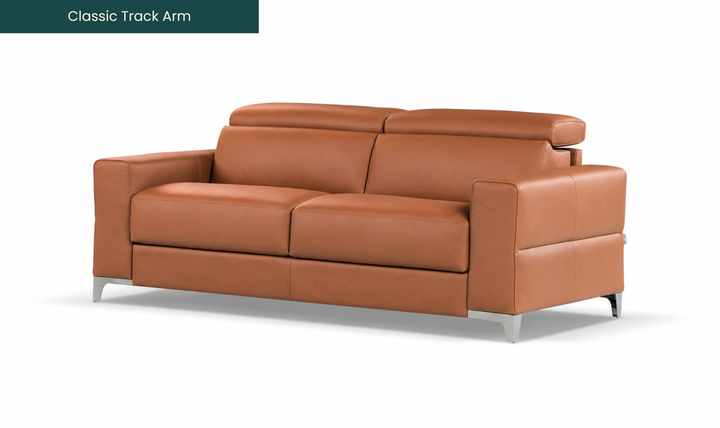 Calia Italia Eclettico Leather Power Recliner Sofa with Adjustable Headrests - Jennifer Furniture