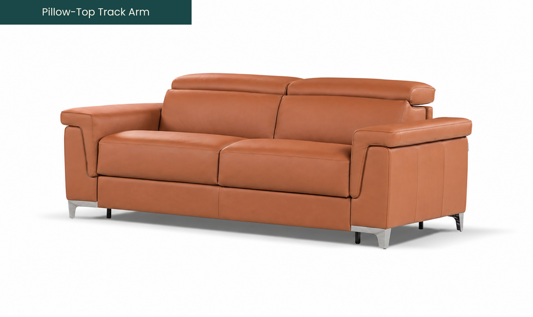 Calia Italia Eclettico Leather Power Recliner Sofa with Adjustable Headrests - Jennifer Furniture