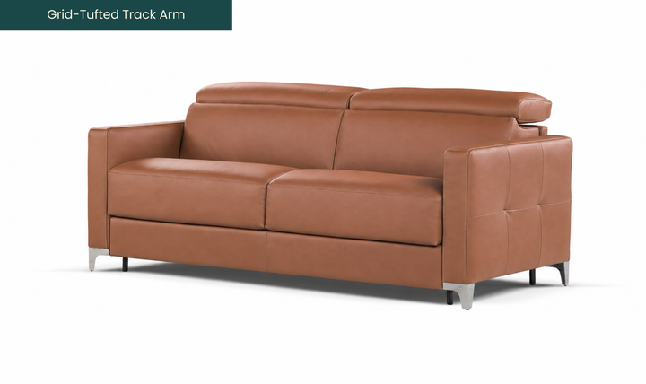 Calia Italia Eclettico Leather Power Recliner Sofa with Adjustable Headrests - Jennifer Furniture