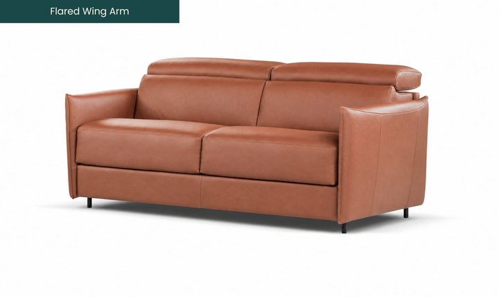 Calia Italia Eclettico Leather Power Recliner Sofa with Adjustable Headrests - Jennifer Furniture