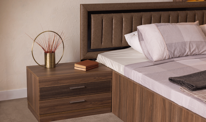 ESF Italia Lindo 2 Drawer Wooden Nightstand In Brown