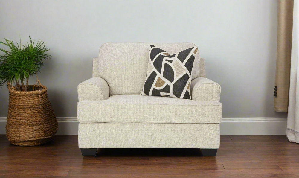 Heartcort Chair and Half in fabric with Single Pillows- Jennifer Furniture