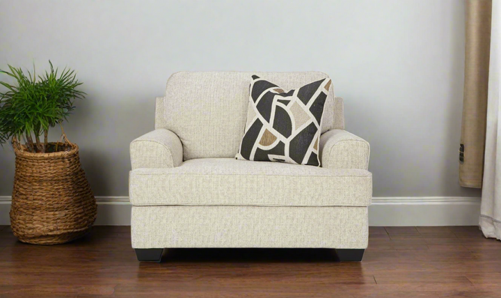 Heartcort Chair and Half in fabric with Single Pillows- Jennifer Furniture