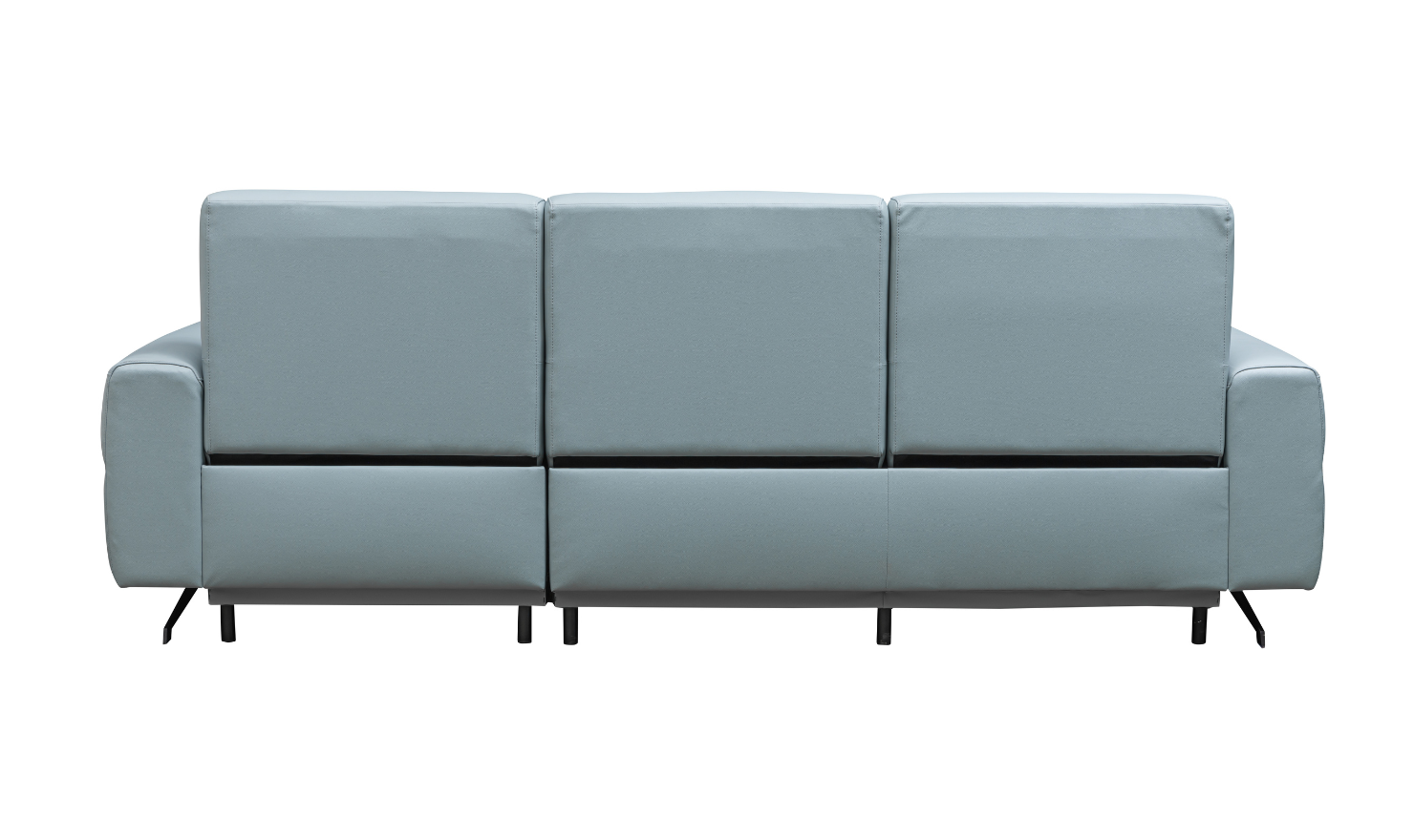 Klaussner Milano 3-Seater Leather Blue Power Recliner Sectional Sofa with USB Port