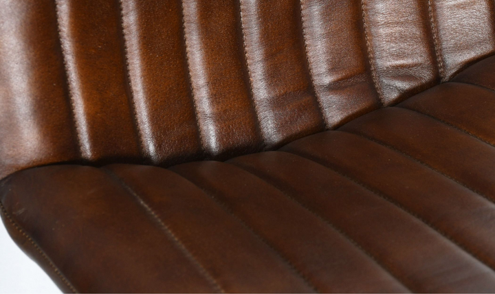 HTD Essex Chelsea Leather Dining Chair With Iron Legs
