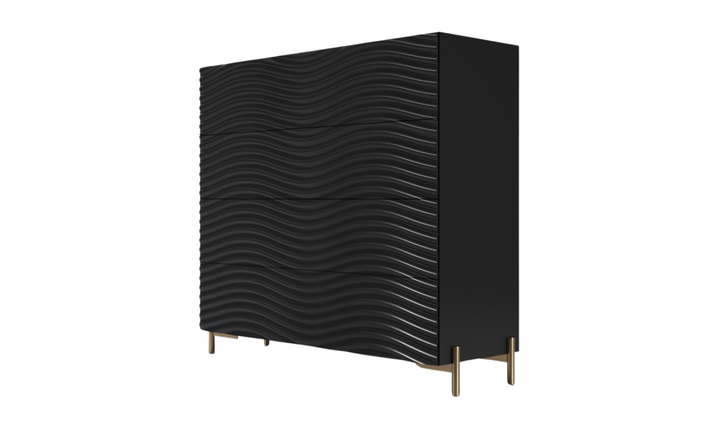 ESF Italia Wave Wooden Dresser Cabinet In Dark Gray