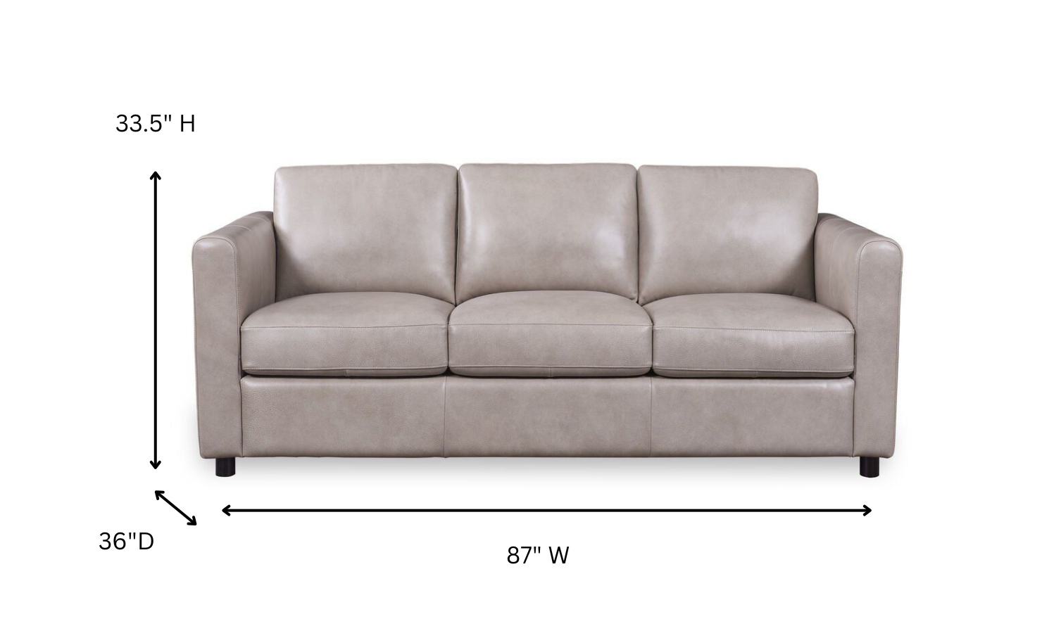 Leather Italia Waltz 3 Seater Beige Leather Sofa with Track Arms
