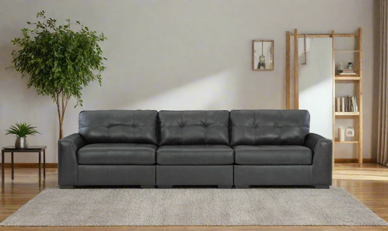 Modern Heritage Brindley Pier 3-piece Sectional Sofa in Black-Jennifer Furniture