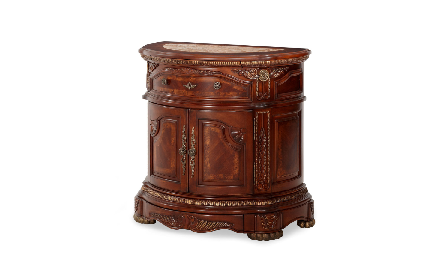 AICO Cortina Cortina Single Drawer Nightstand in Honey Walnut Finish