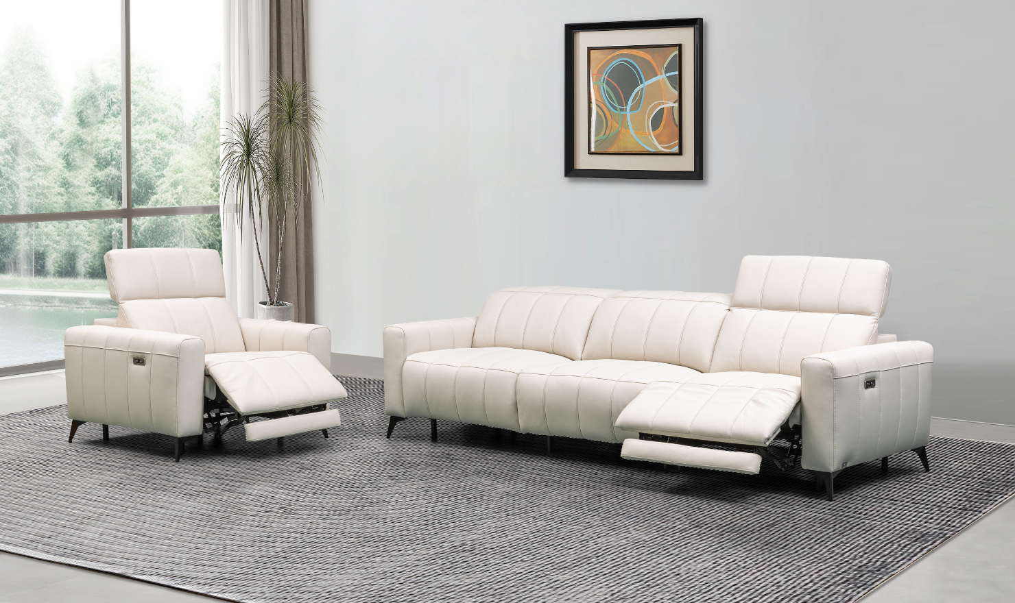 Klaussner Capri Power Reclining Chair With Power Footrest And Adjustable Headrest