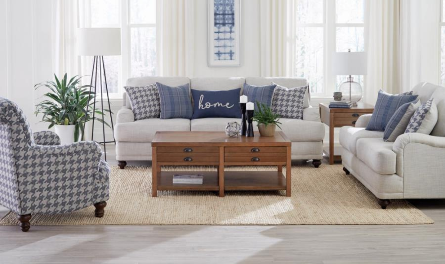 Coaster Gwen 3-Seater Fabric Sofa with Tailored English Arms