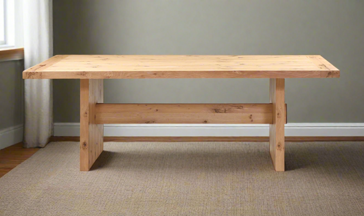 HTD Flagstaff Rectangular Dining Table in Natural Distressed Oak