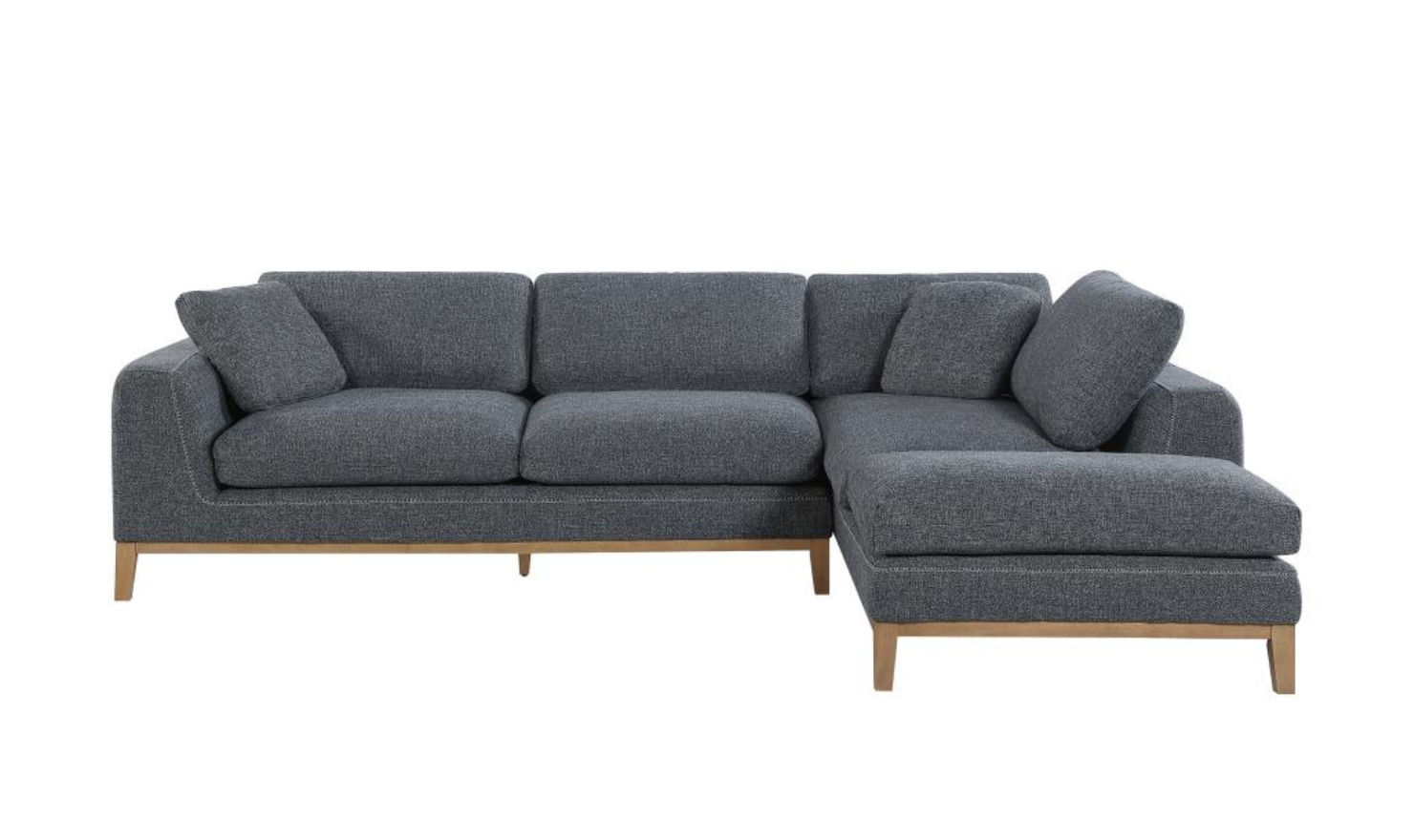 Coaster Furniture Persia 4-Seater L-Shaped Fabric Sectional Sofa in Gray-Jennifer Furniture