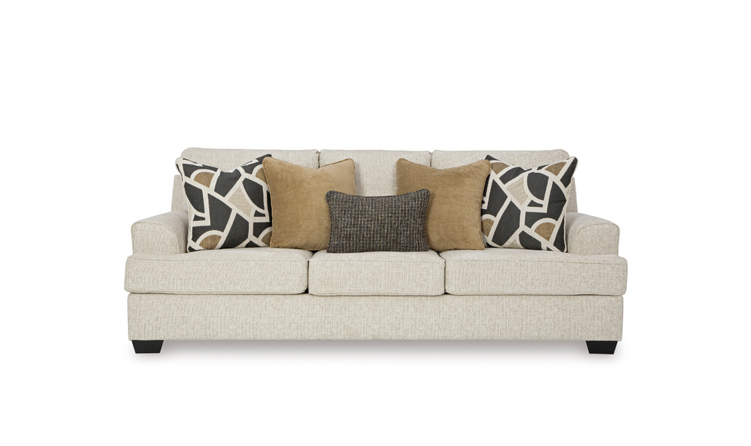 Heartcort 3 Seater Sofa in fabric with 5 Pillows- Jennifer Furniture