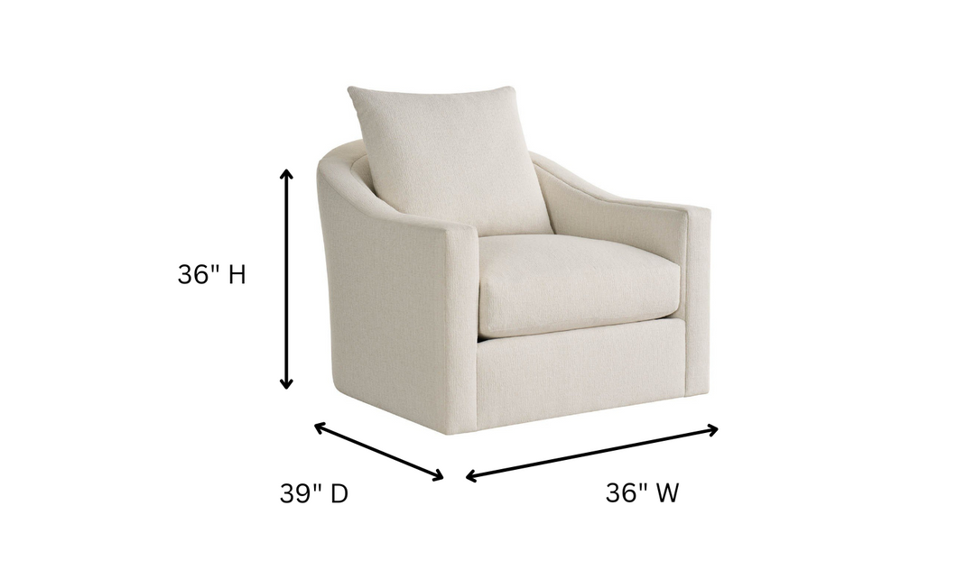 Universal Furniture Eli Fabric Swivel Chair In White
