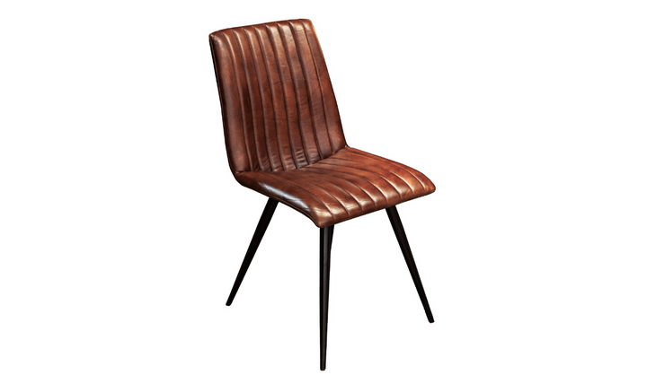 HTD Essex Chelsea Leather Dining Chair With Iron Legs