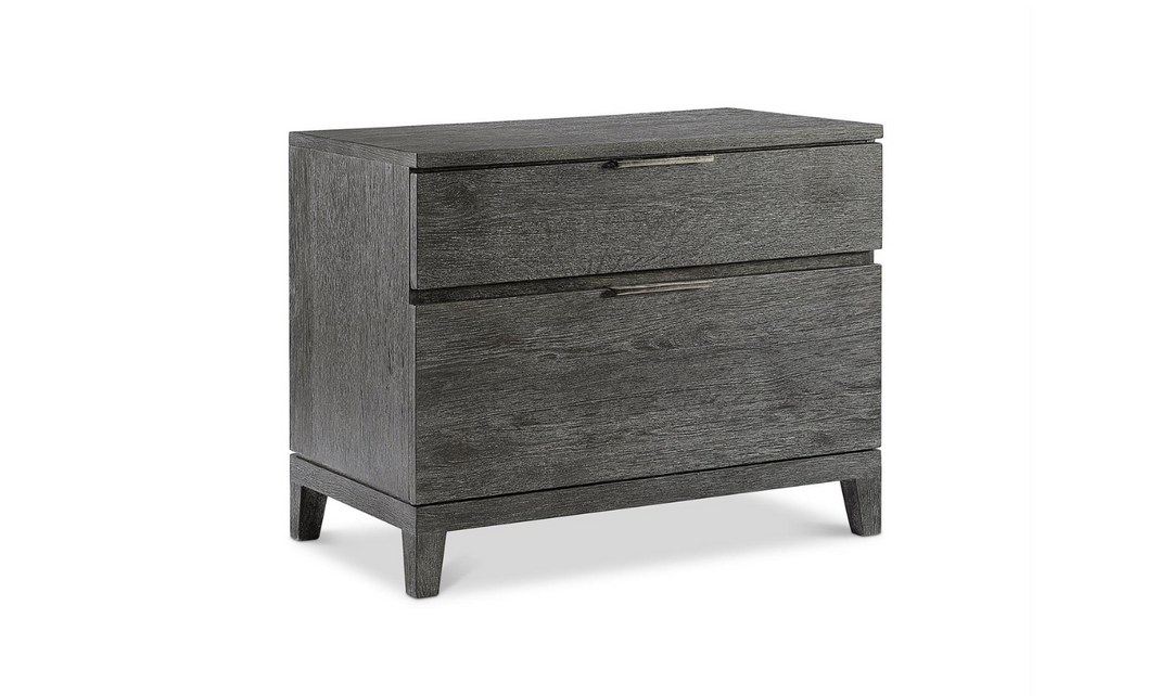 Bernhardt Menton 2-Drawers Wooden Nightstand in Sutton Black