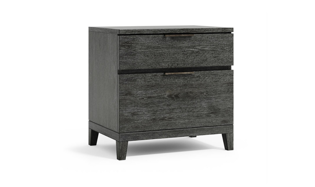 Bernhardt Menton 2-Drawers Wooden Nightstand in Sutton Black