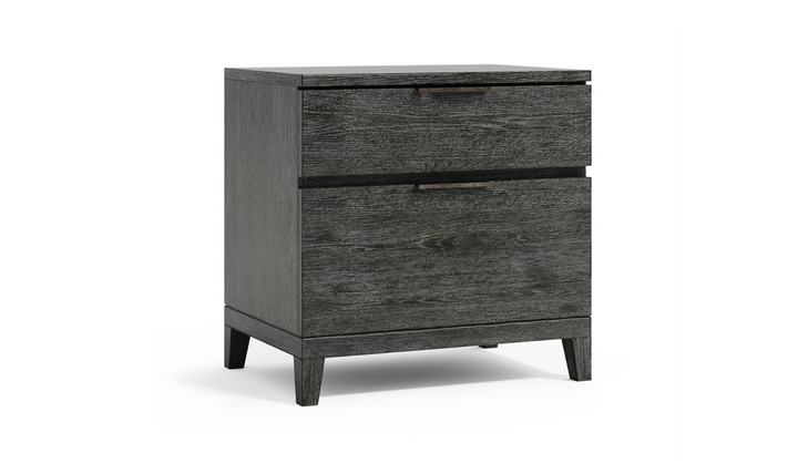 Bernhardt Menton 2-Drawers Wooden Nightstand in Sutton Black