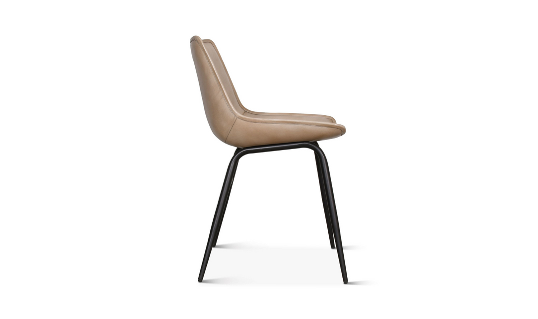 HTD Essex Stanley Leather Upholstered Armless Dining Chair