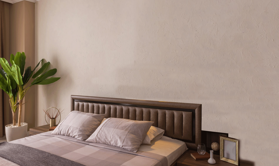 ESF Italia Lindo Brown King Size Bed With Storage and Leather Headboard
