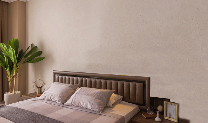 ESF Italia Lindo Brown King Size Bed With Storage and Leather Headboard
