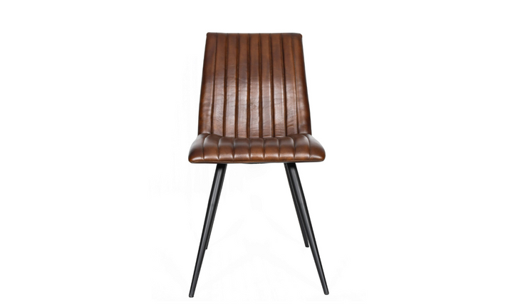 HTD Essex Chelsea Leather Dining Chair With Iron Legs