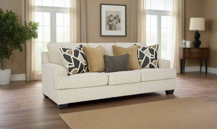 Ashley Heartcort 3-Seater Fabric Sofa With 5 Pillows and Track Arms- Jennifer Furniture