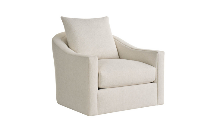 Universal Furniture Eli Fabric Swivel Chair In White