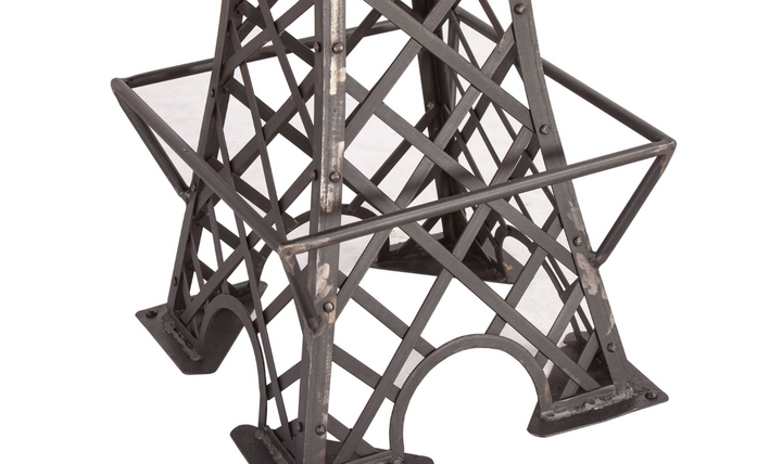 HTD Eiffel Round Teakwood Top Bistro Bar Table With Iron Base