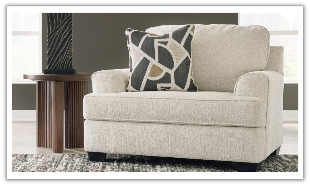 Heartcort Chair and Half in fabric with Single Pillows- Jennifer Furniture