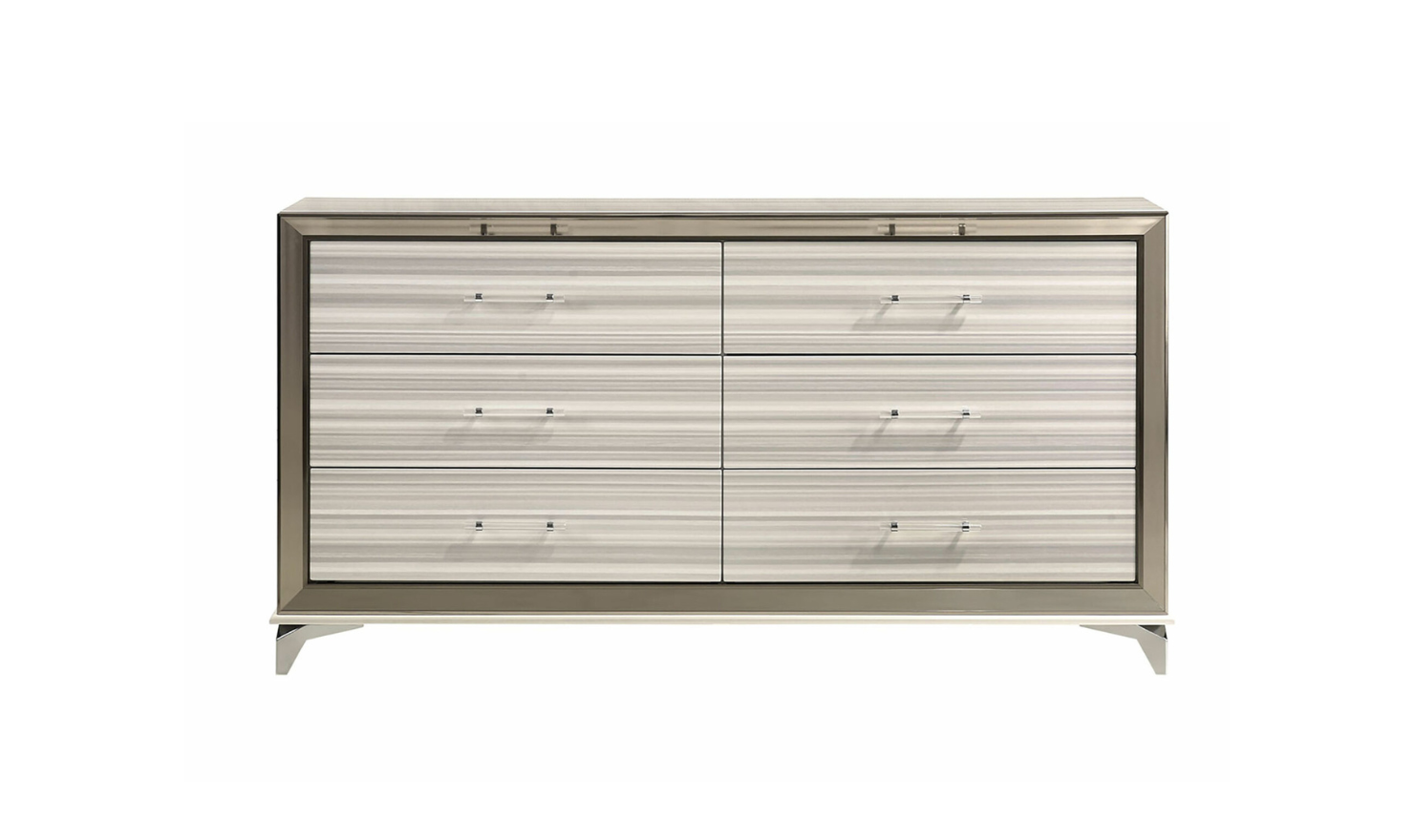 Global Furniture Zambrano White Bedroom Set With LED (King / Queen size)- Jennifer Furniture