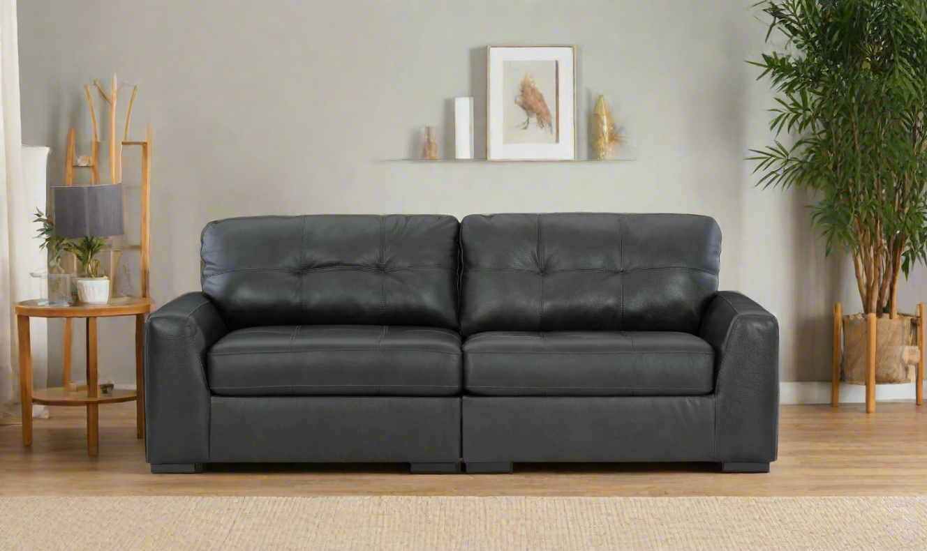 Modern Heritage Brindley Pier Sectional Sofa and Loveseat in Black-Jennifer Furniture