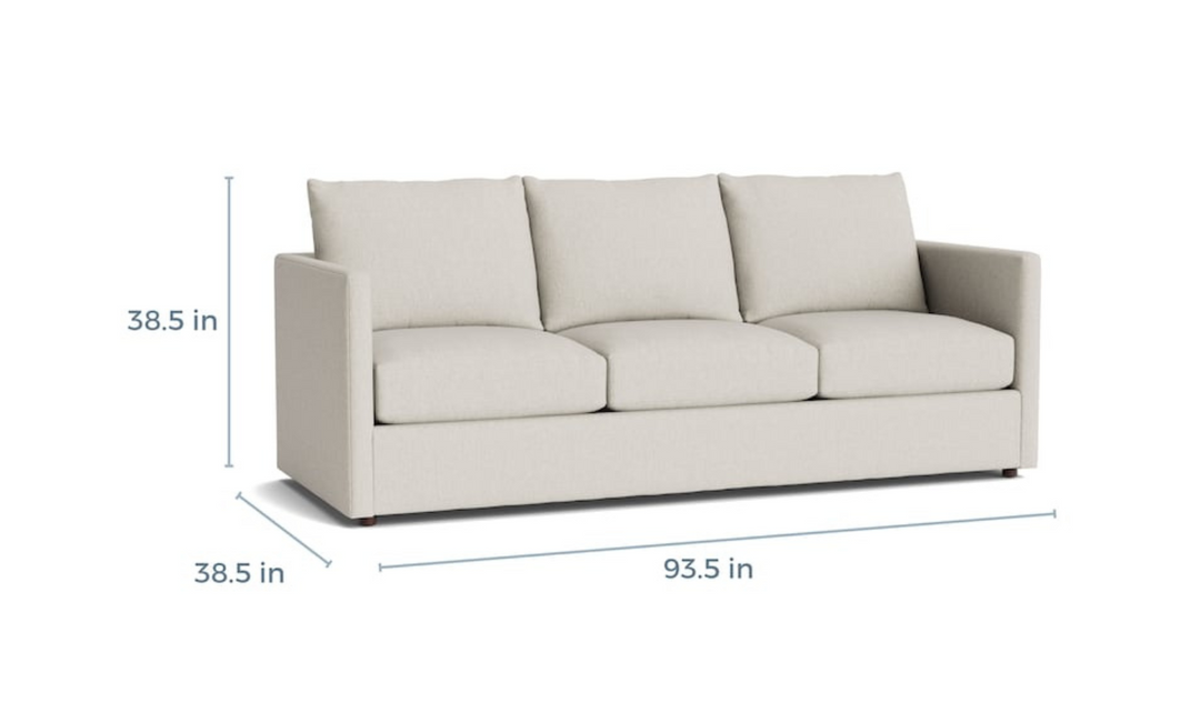 Bassett Furniture Beckham 3-Seater Stationary Fabric Sofa with Track Arms- Jennifer Furniture