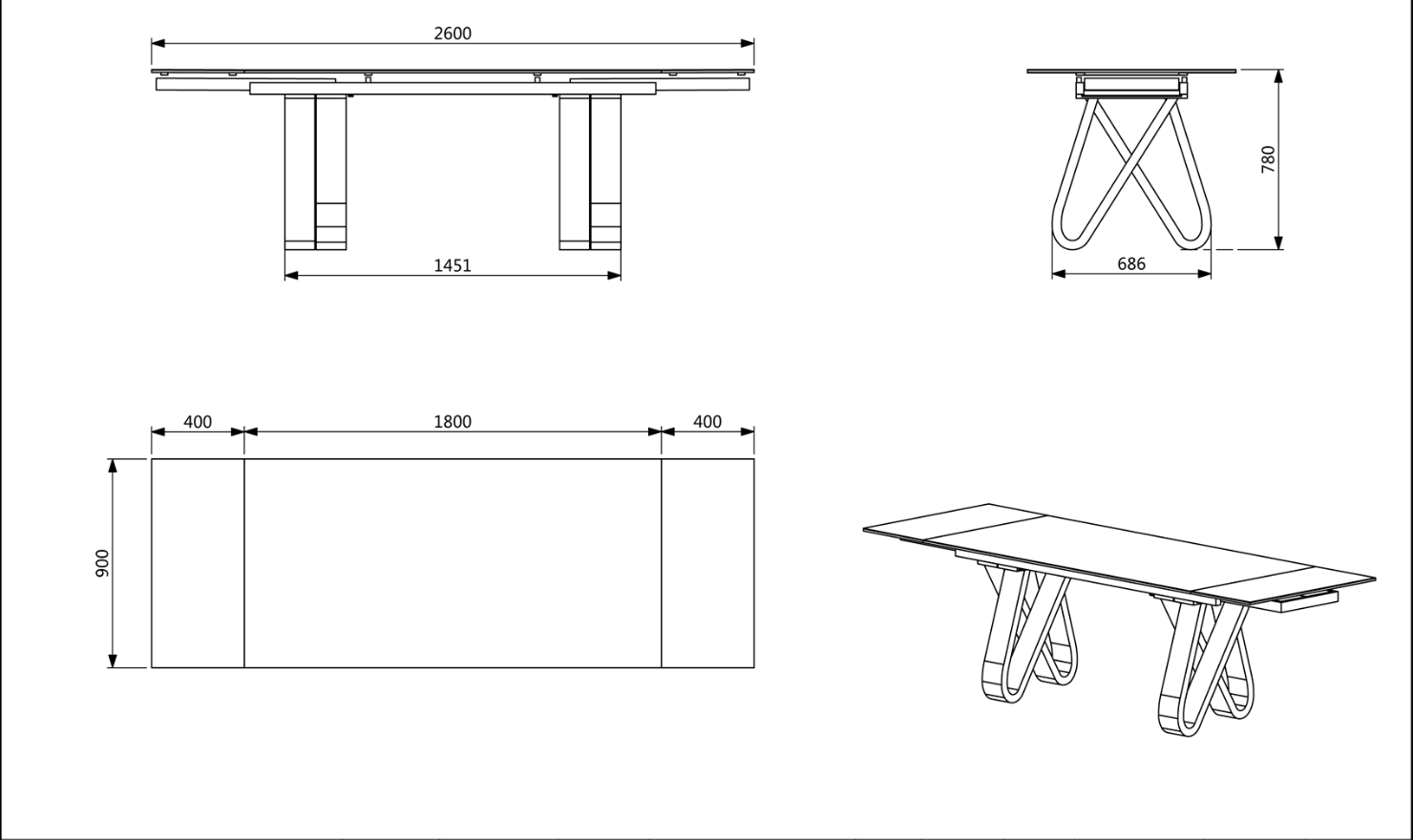 ESF Italia Bruno Extendable Brown Wooden Dining Table - 9086