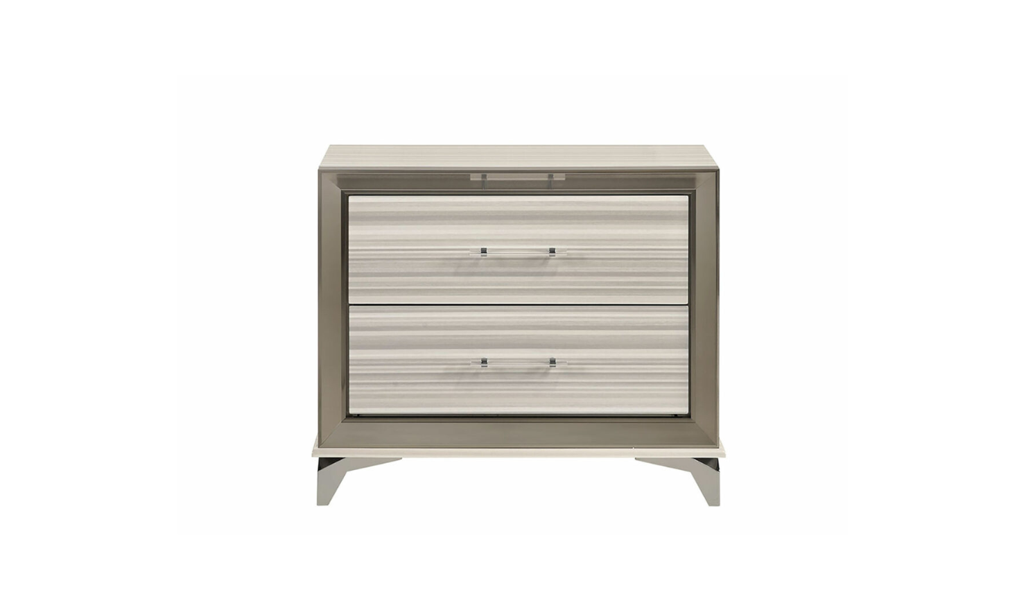Global Furniture Zambrano White Bedroom Set With LED (King / Queen size)- Jennifer Furniture