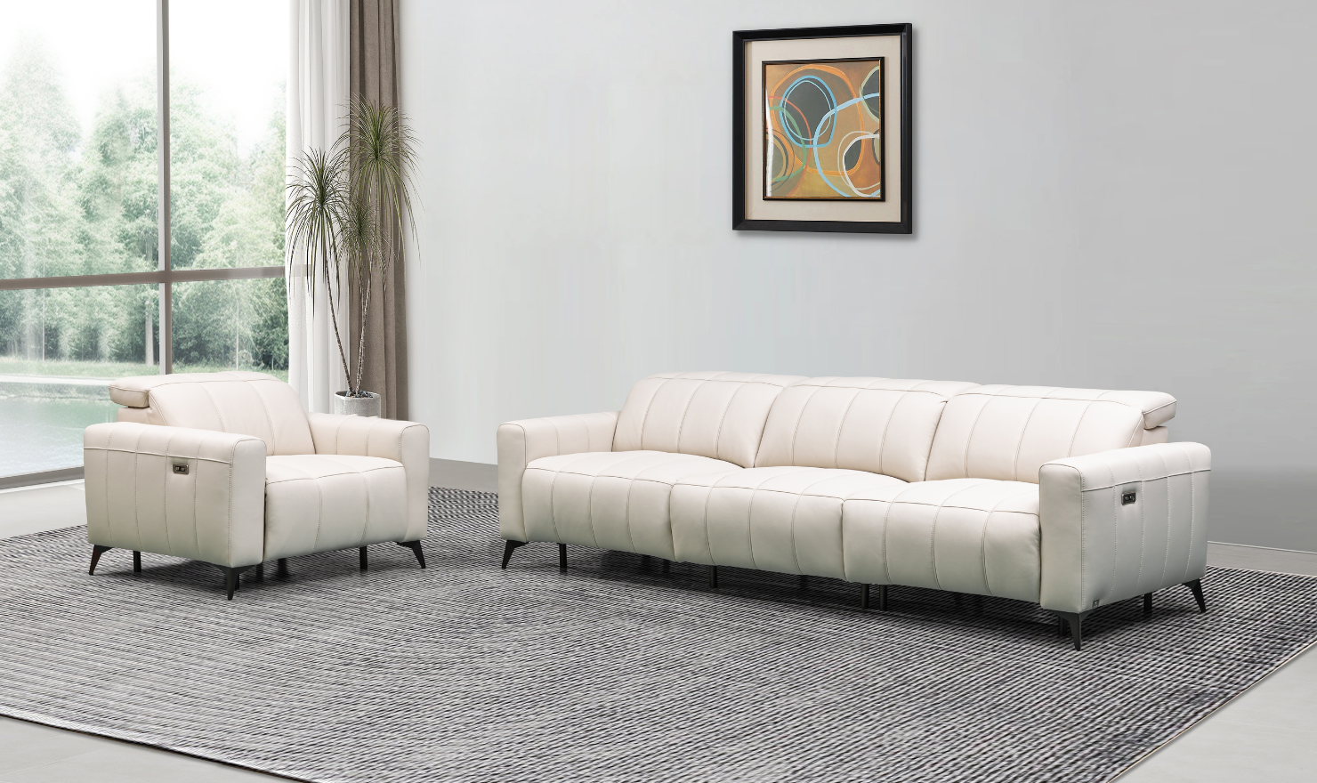 Klaussner Capri Power Reclining Chair With Power Footrest And Adjustable Headrest