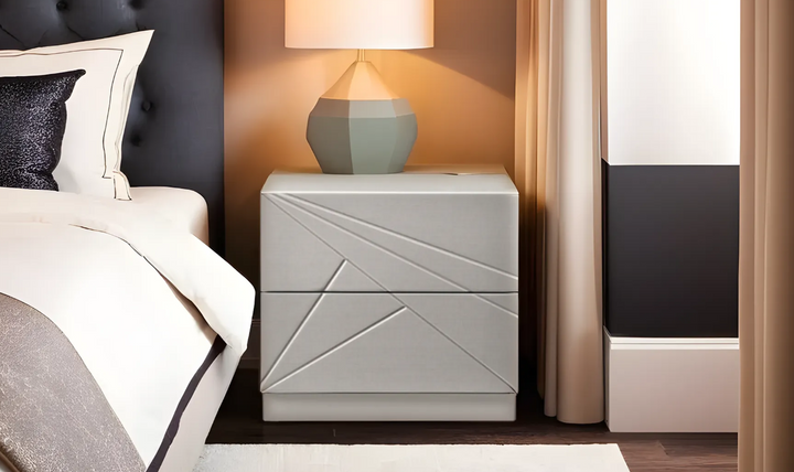 Jennifer Italia Brio 2-Drawers Nightstand in Light Gray-Jennifer Furniture