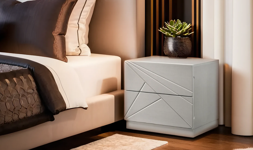 Jennifer Italia Brio 2-Drawers Nightstand in Light Gray-Jennifer Furniture