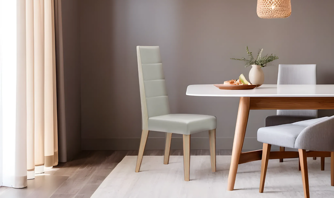 Jennifer Italia Syntaxe Leather Armless Dining Chair-Jennifer Furniture