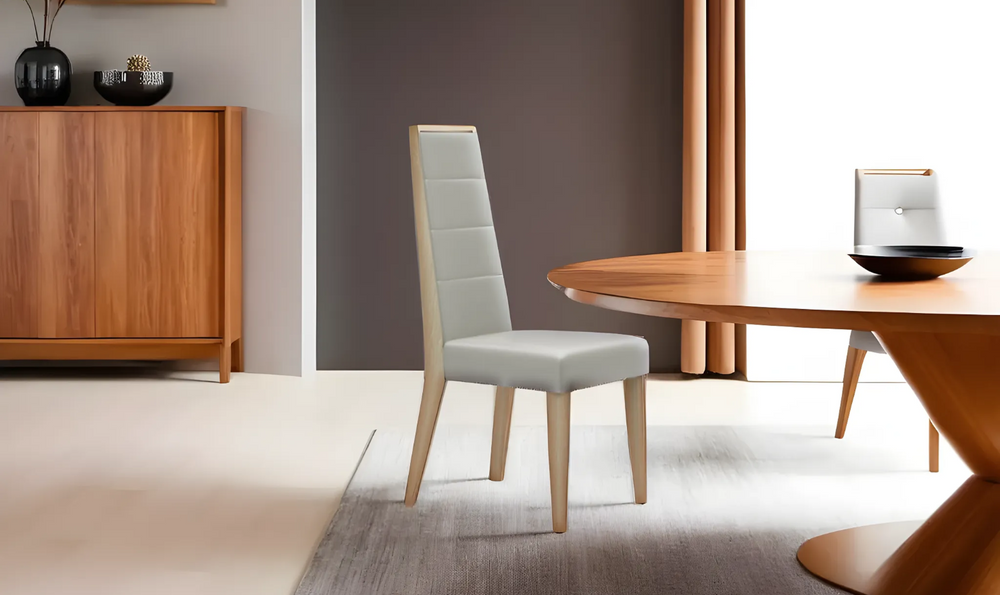 Jennifer Italia Syntaxe Leather Armless Dining Chair-Jennifer Furniture